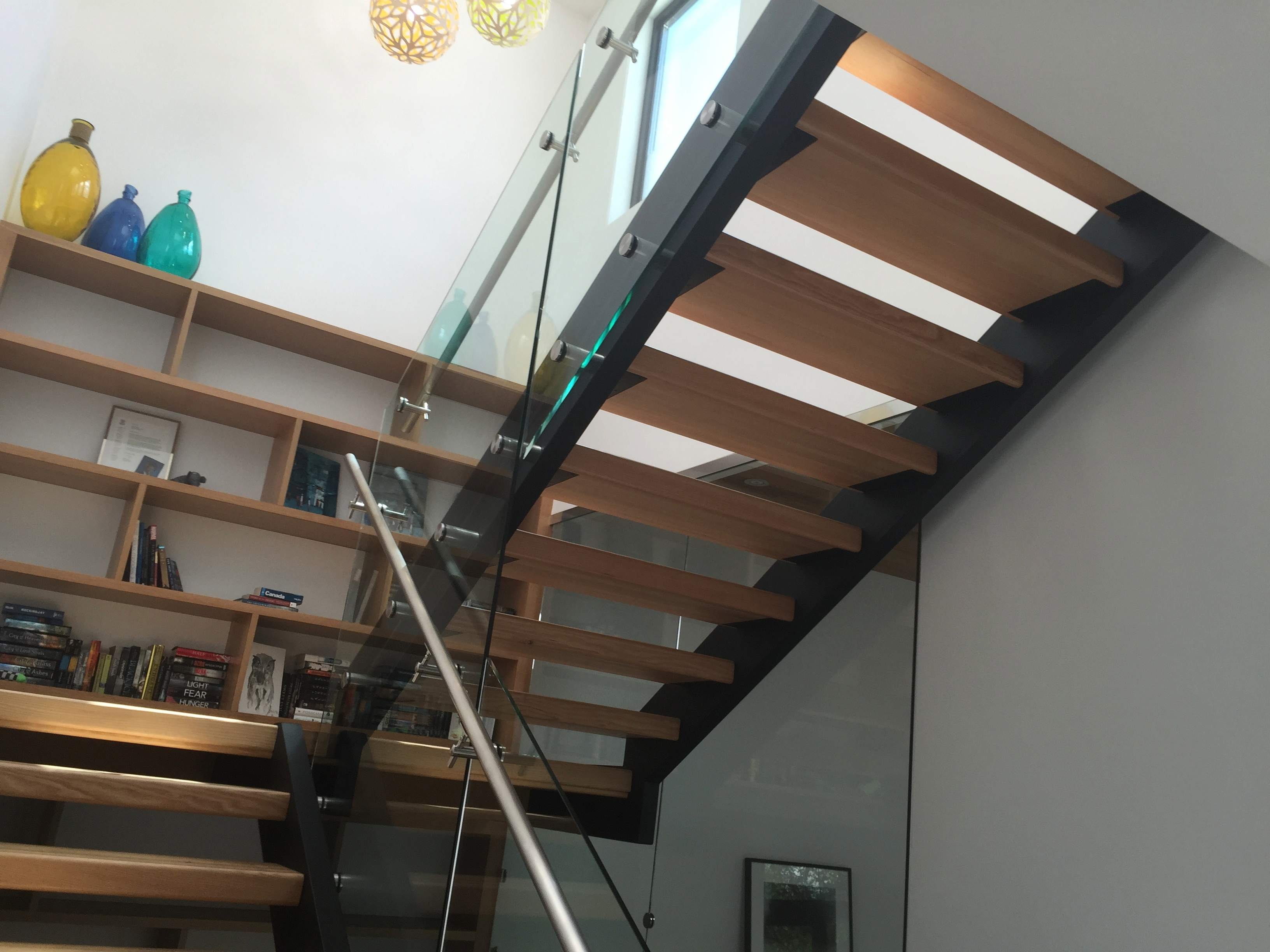 Straight staircase with classic railing